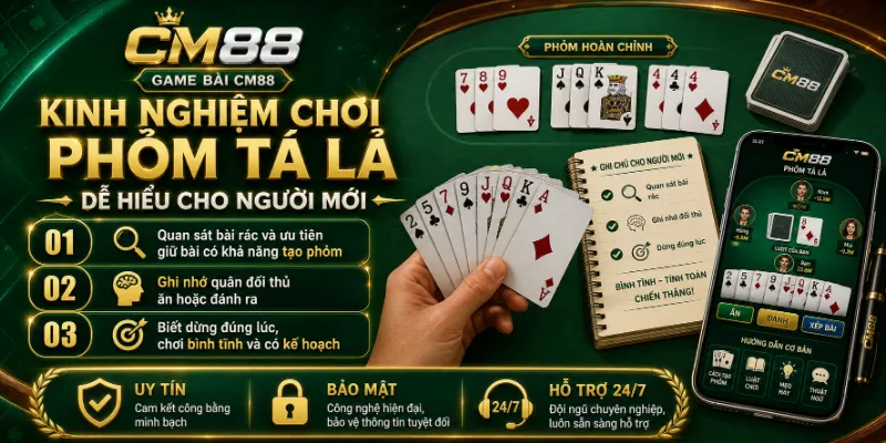 Kinh nghiệm chơi phỏm tá lả dễ hiểu cho người mới